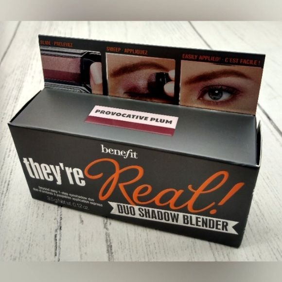 Benefit They're Real Duo Eyeshadow Blender  Provocative Plum NIB Makeup Cosmetic - Picture 3 of 9